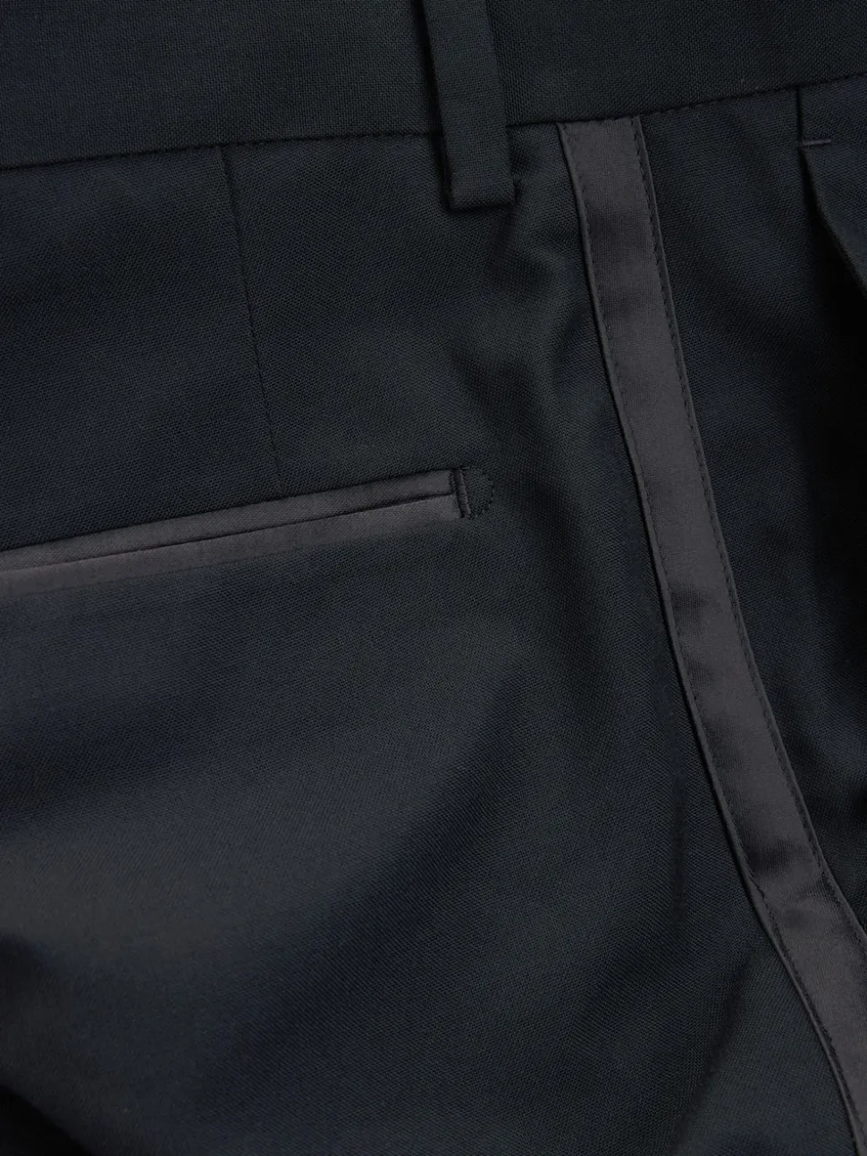 Tape Detail Regular Fit Tuxedo Suit Trousers