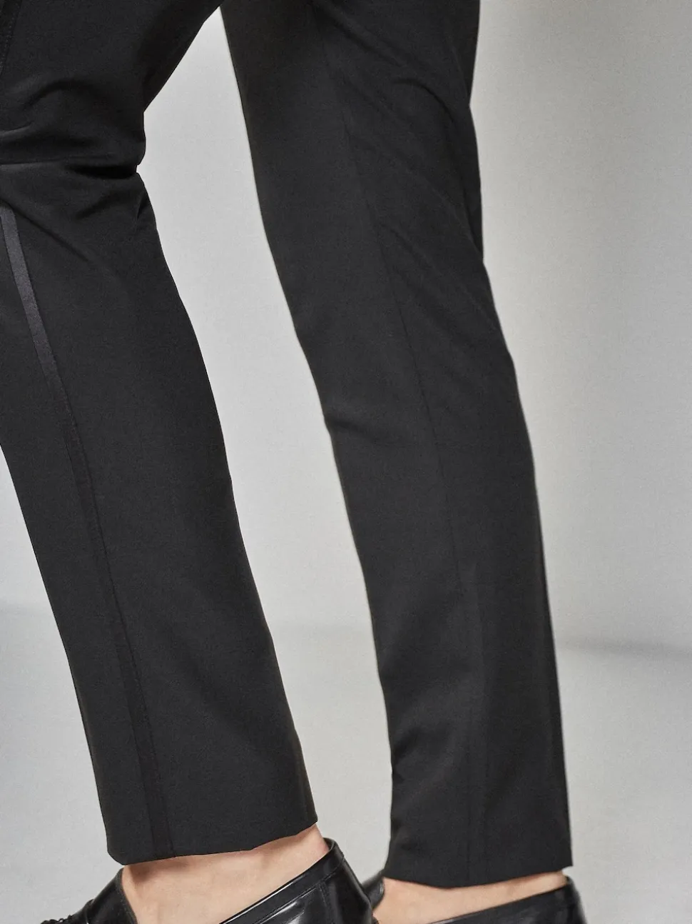Tape Detail Skinny Fit Tuxedo Suit Trousers