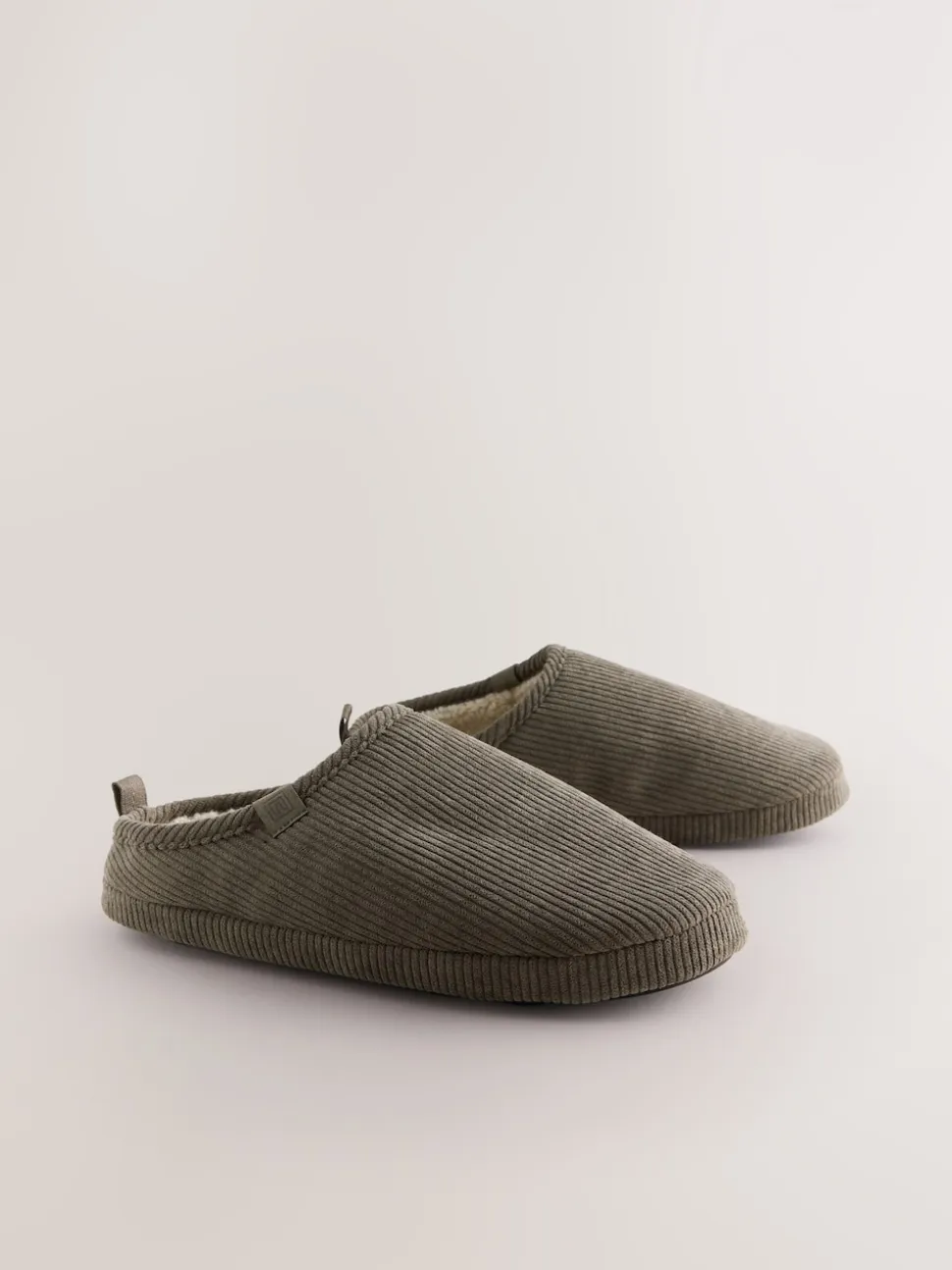 Taupe Cord Mule Slippers