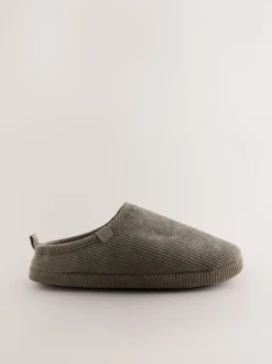 Taupe Cord Mule Slippers