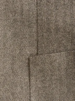 Taupe Regular Fit Wool Rich Herringbone Blazer