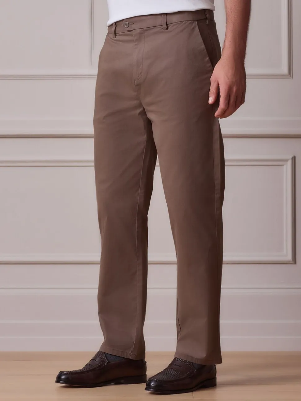 Taupe Straight Fit Ultimate Chino Trousers