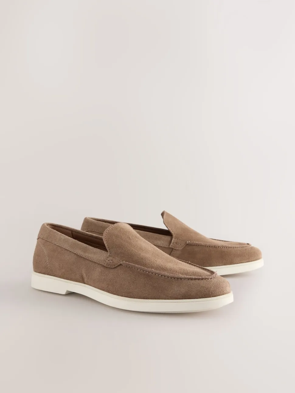 Taupe Suede Loafers