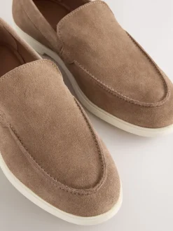Taupe Suede Loafers