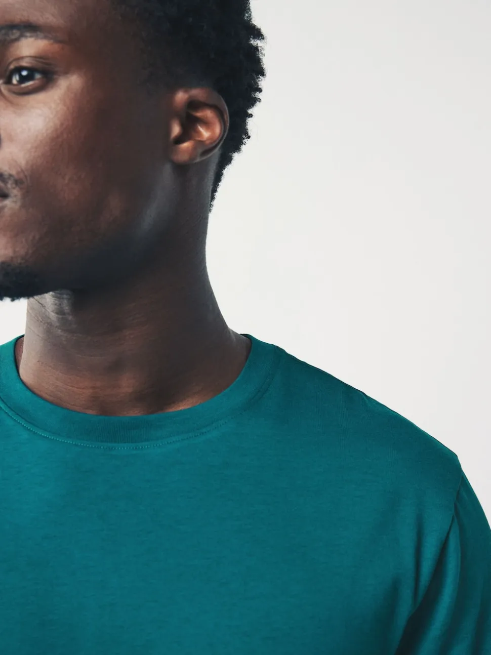 Teal Blue Regular Fit Essential Crew Neck Cotton T-Shirt