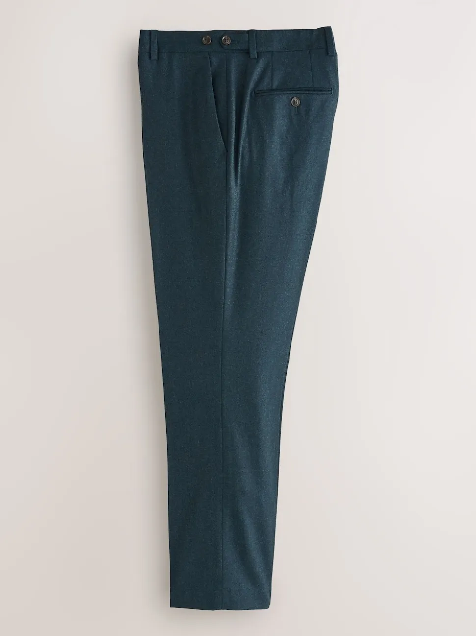 Teal Blue Regular Fit Signature Zignone Italian Wool Cashmere Blend Flannel Suit Trousers