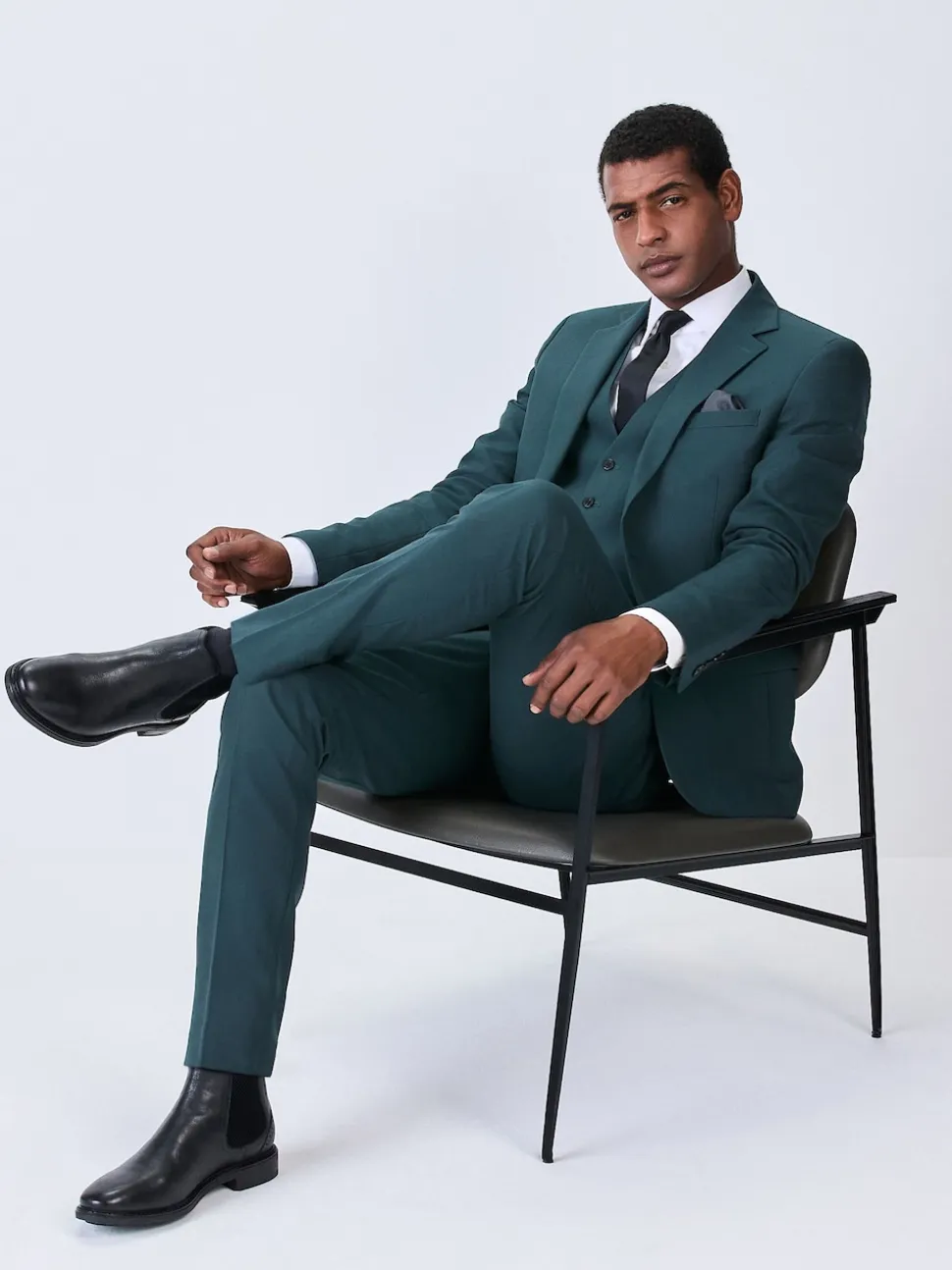 Teal Blue Slim Fit Textured Suit Jacket