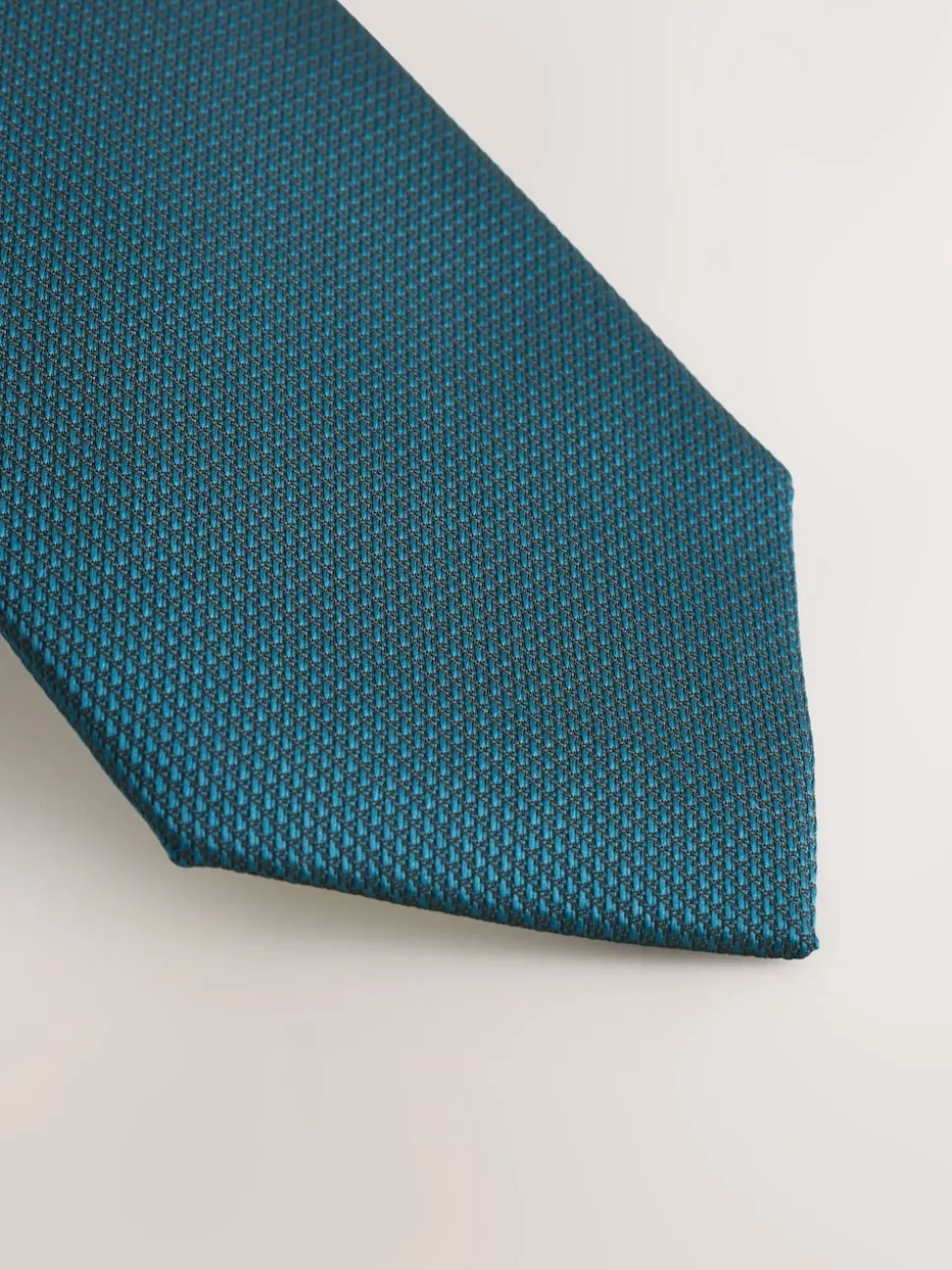 Teal Blue Slim Textured Tie
