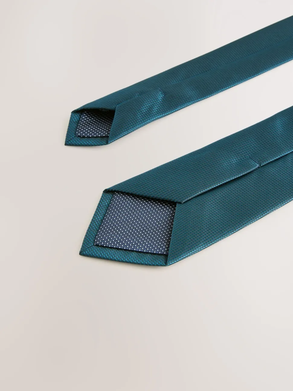 Teal Blue Slim Textured Tie