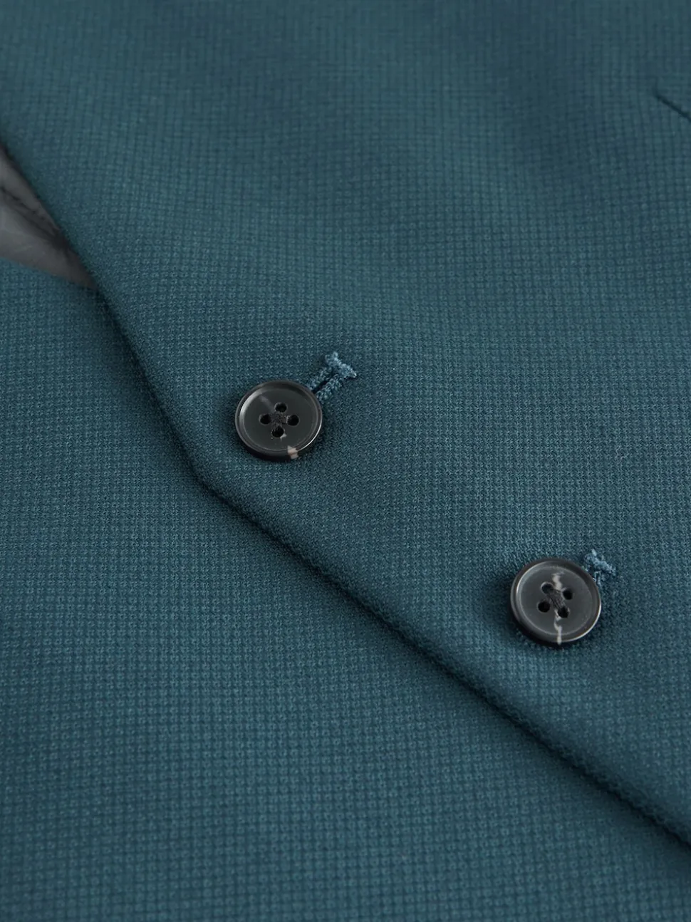 Teal Blue Textured Suit Waistcoat