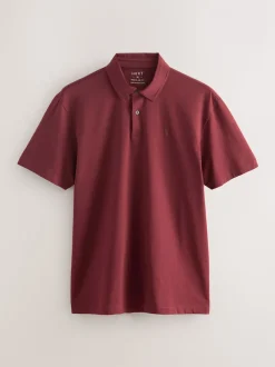 Teal Blue/Black/Rust Red Plain Short Sleeve Jersey Polo Shirts 3 Pack
