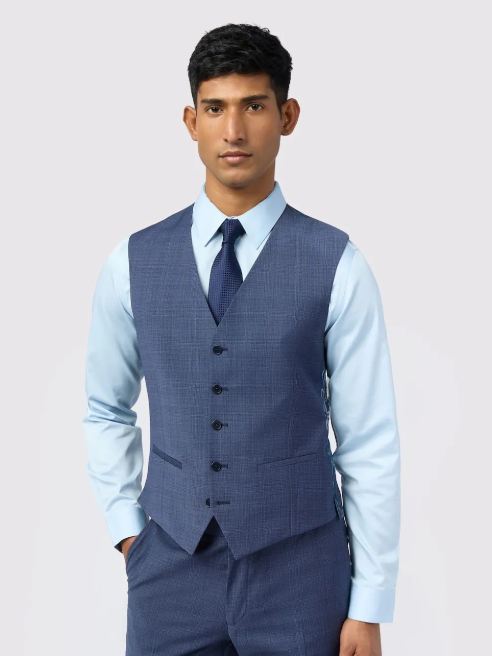Ted Baker Tailoring Blue Foyle Airforce Scratch Waistcoat
