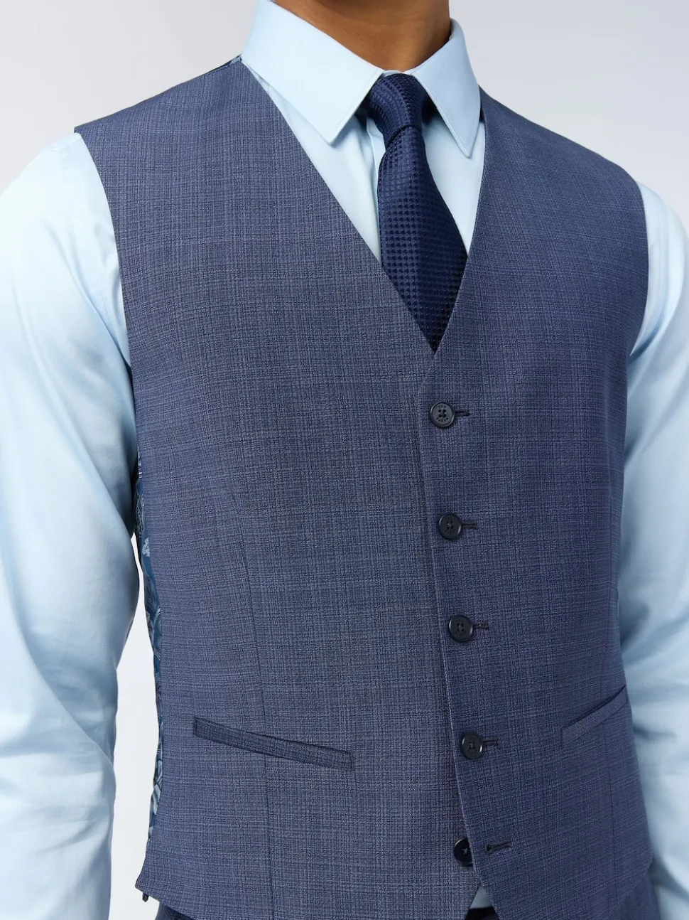 Ted Baker Tailoring Blue Foyle Airforce Scratch Waistcoat