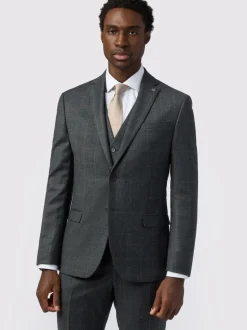 Ted Baker Tailoring Grey Slim Fit Overcheck Jacket