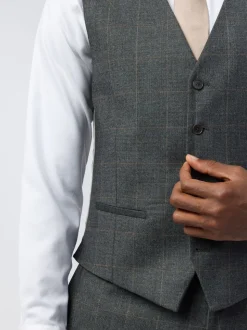 Ted Baker Tailoring Grey Slim Fit Overcheck Waistcoat