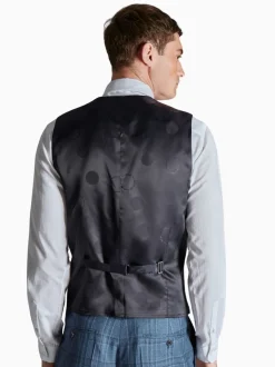 Ted Baker Tailoring Large Blue Alder Check Slim Fit Waistcoat