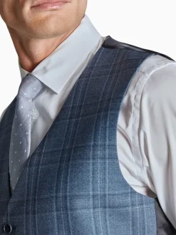 Ted Baker Tailoring Large Blue Alder Check Slim Fit Waistcoat