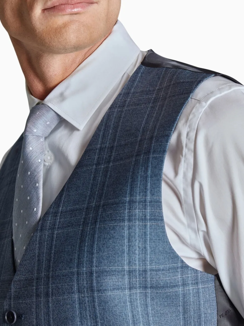 Ted Baker Tailoring Large Blue Alder Check Slim Fit Waistcoat