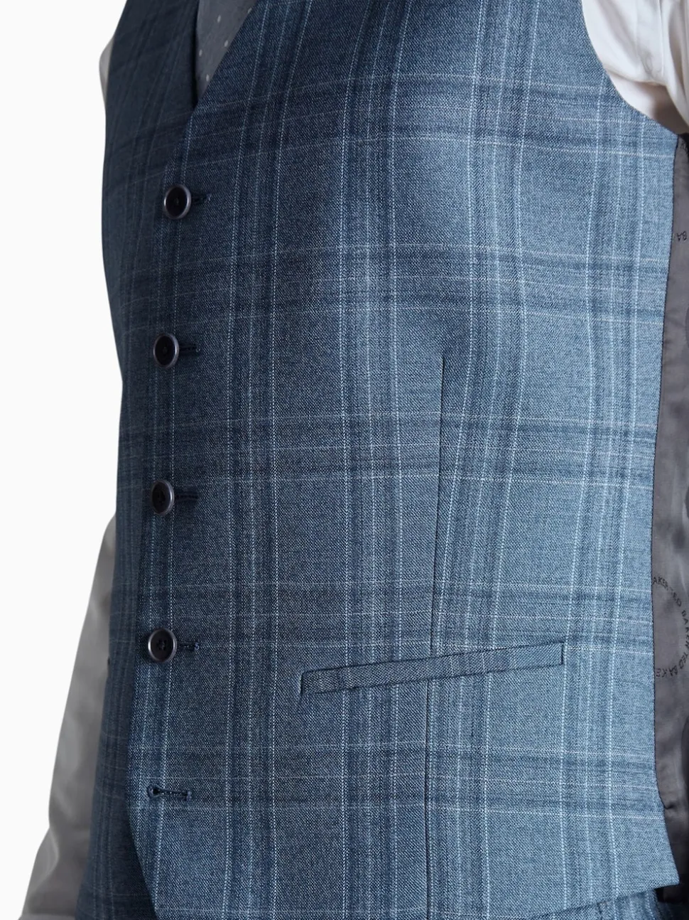 Ted Baker Tailoring Large Blue Alder Check Slim Fit Waistcoat