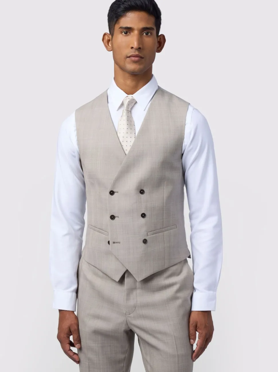 Ted Baker Tailoring Natural Donne Check Waistcoat