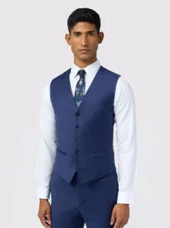 Ted Baker Tailoring Slim Blue Keats Flannel Waistcoat