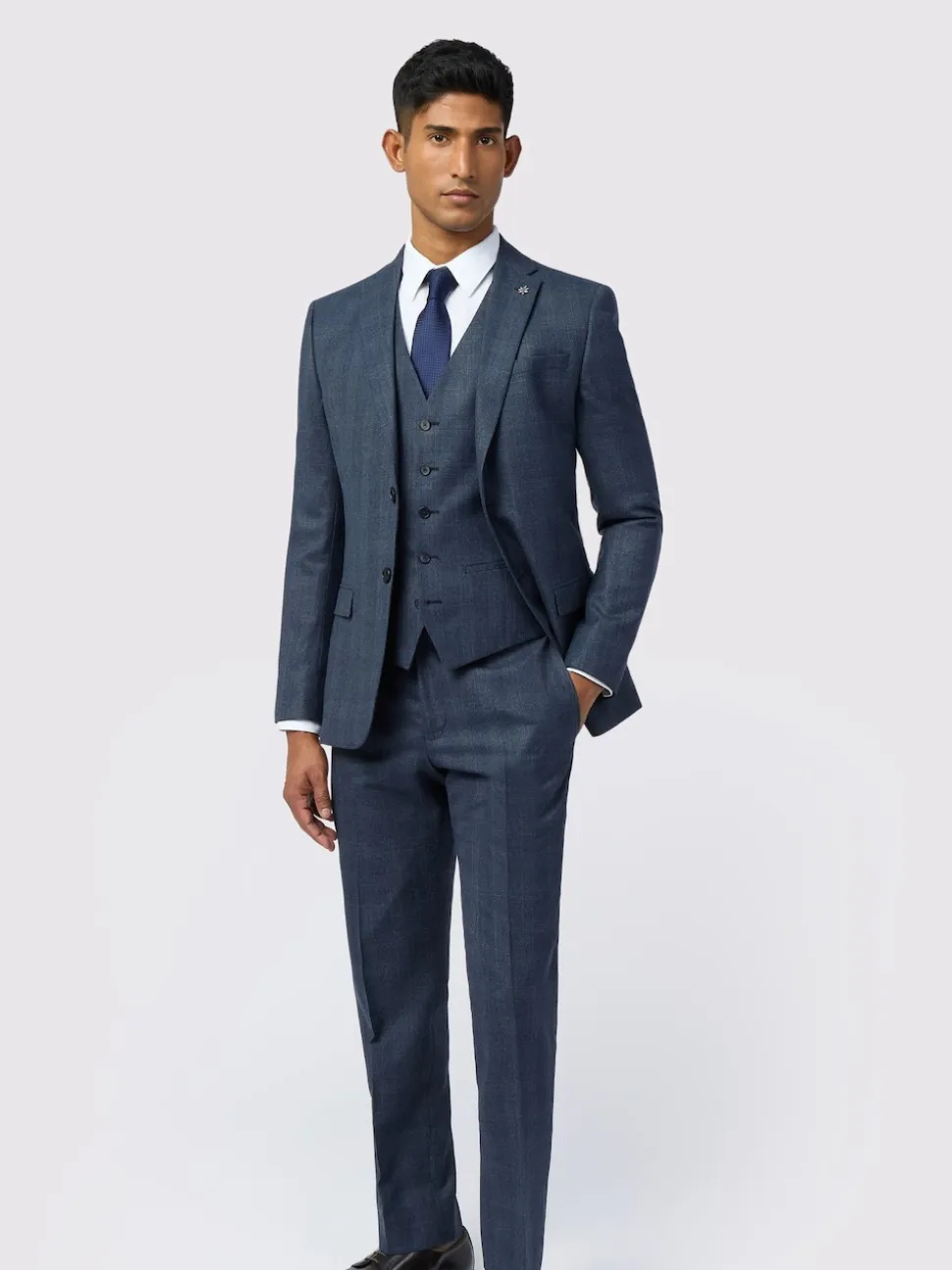 Ted Baker Tailoring Slim Blue Byrne Plum Check Jacket