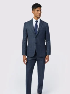 Ted Baker Tailoring Slim Blue Byrne Plum Check Jacket