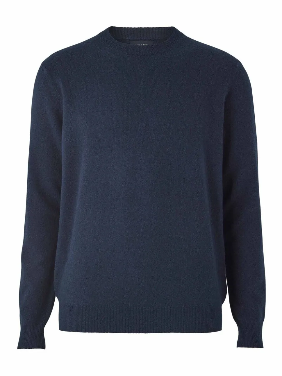 The Savile Row Company Blue Merino Wool Cashmere Blend Crew Neck Jumper