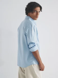The Set 3 Pack Cotton Stretch Oxford Shirts Navy Blue/White