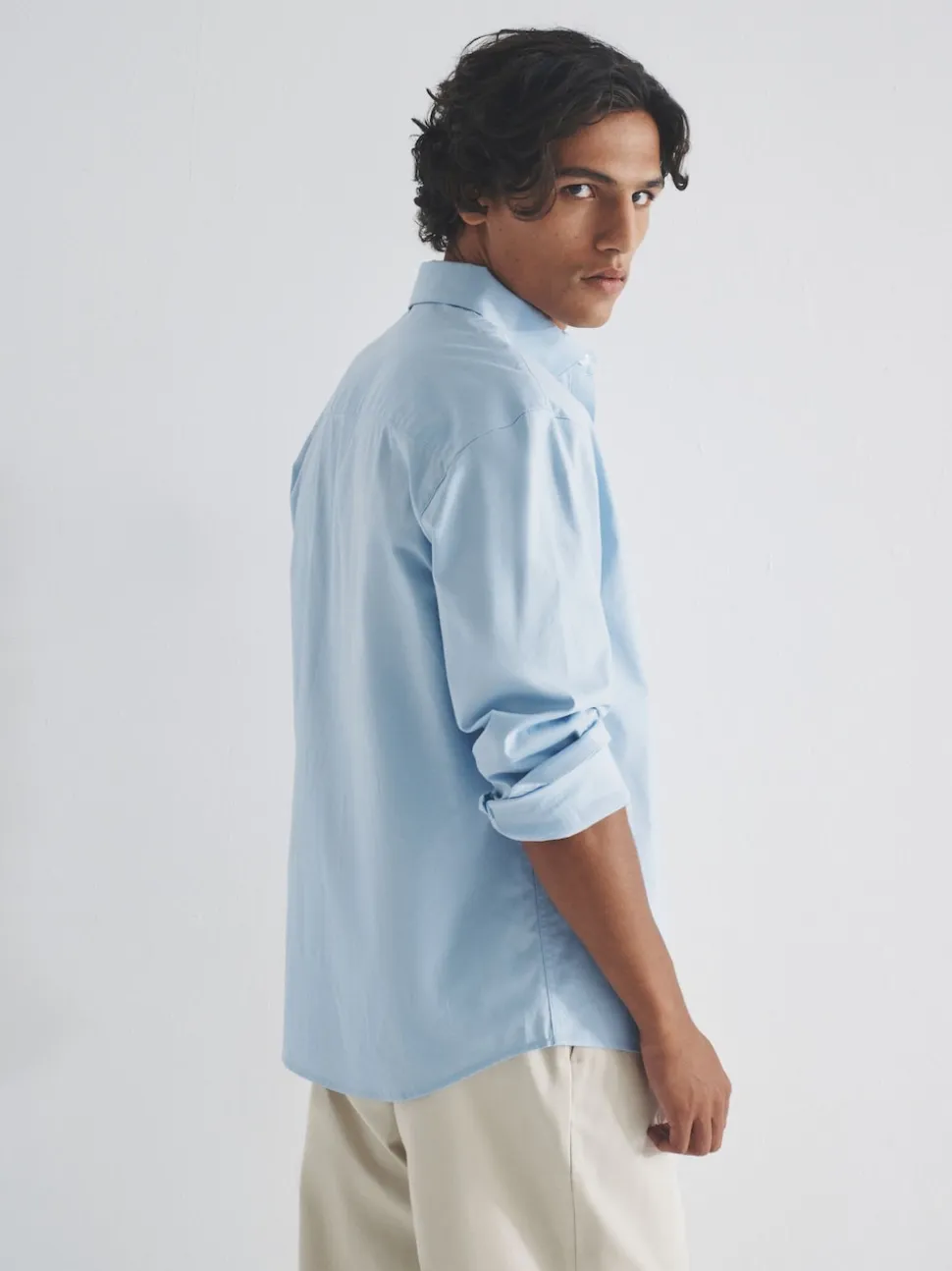 The Set 3 Pack Cotton Stretch Oxford Shirts Navy Blue/White
