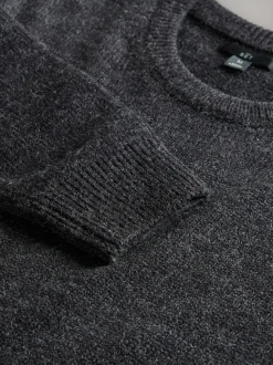 The Set 2 Pack Crew Neck Knitted Jumpers Charcoal/Grey marl