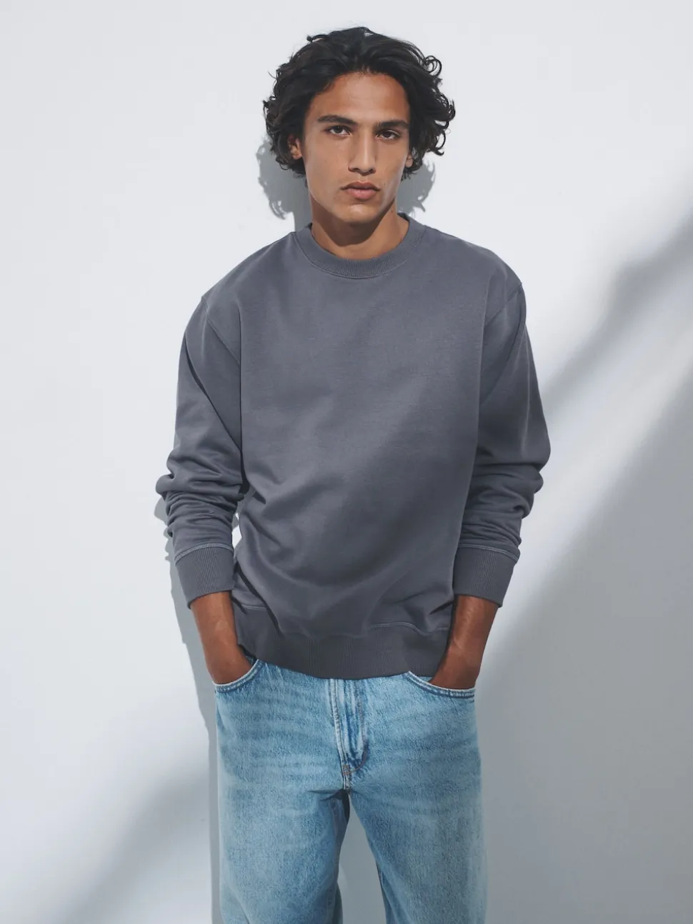 The Set 3 Pack Crew Neck Relaxed Fit Sweatshirts Blue/Grey