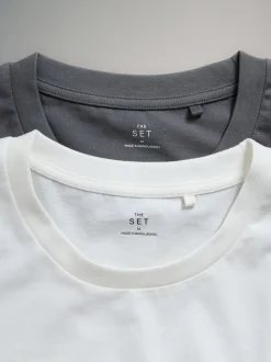The Set 2 Pack Jersey T-Shirt and Flannel Pyjamas Black/Grey