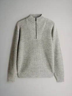 The Set 2 Pack Quarter Zip Neck Jumpers Grey Marl