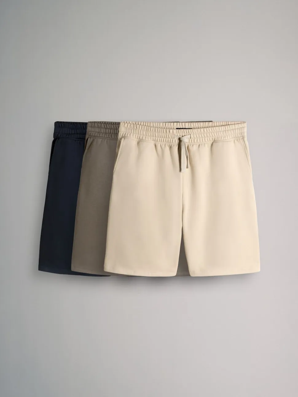 The Set 3 Pack Relaxed Fit Sweat Shorts Navy Blue/Brown
