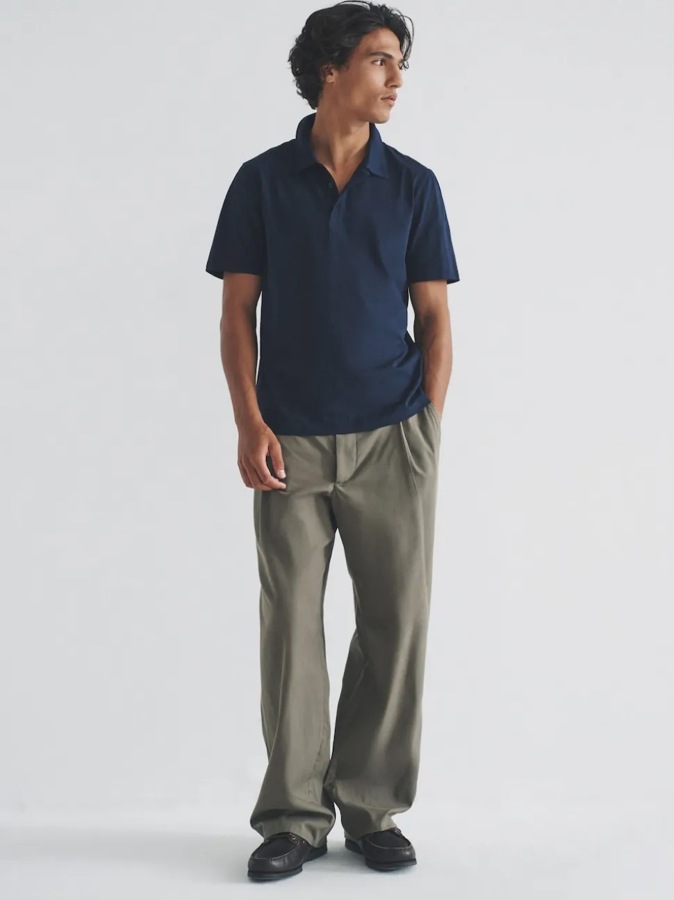 The Set 3 Pack Short Sleeve Cotton Jersey Polo Shirts Navy Blue/Brown/White