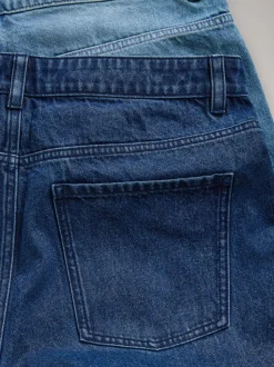 The Set 2 Pack Straight Leg Jeans Dark Blue/Mid