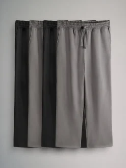 The Set 4 Pack Wide Leg Joggers Black/Grey