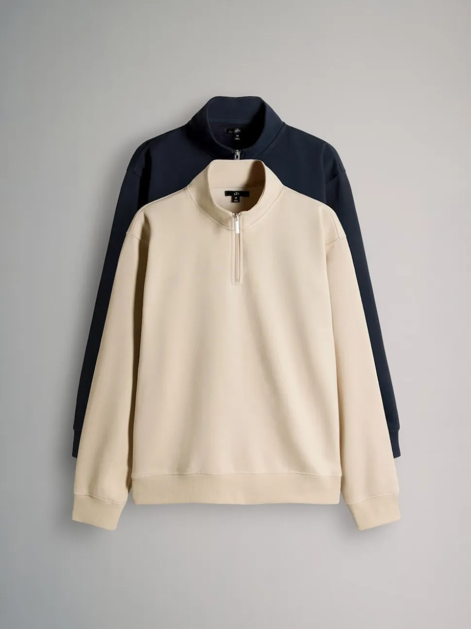 The Set 2 Pack Zip Neck Sweatshirts Navy Blue/Brown