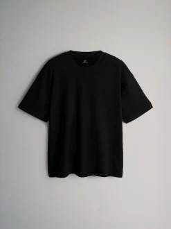 The Set Oversized Fit 4 Pack Short Sleeve Cotton T-Shirts Black Grey White