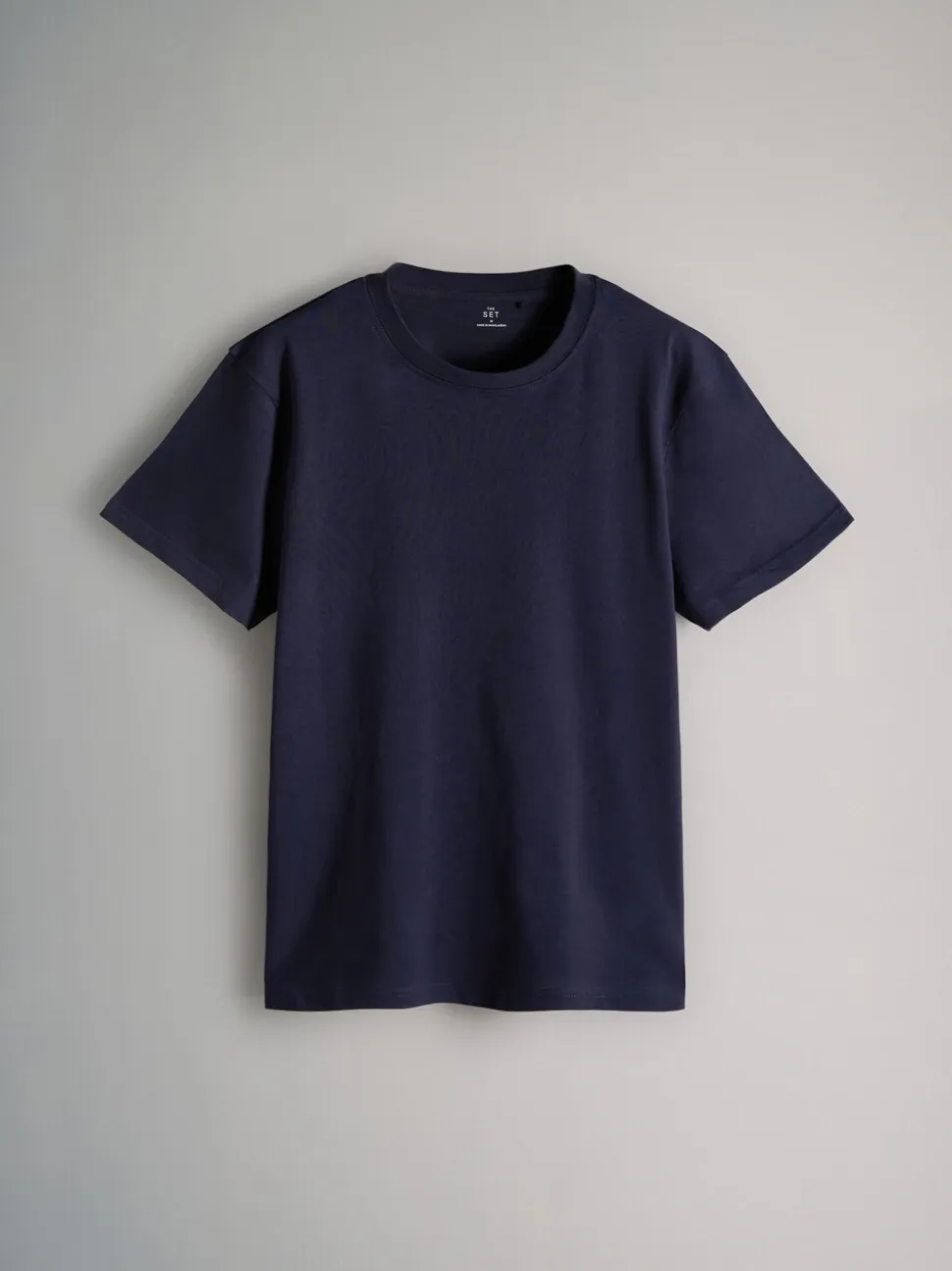 The Set Regular Fit 4 Pack Short Sleeve Cotton T-Shirts Navy Blue/Brown/White