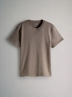 The Set Regular Fit 4 Pack Short Sleeve Cotton T-Shirts Black/Brown/Cream/White