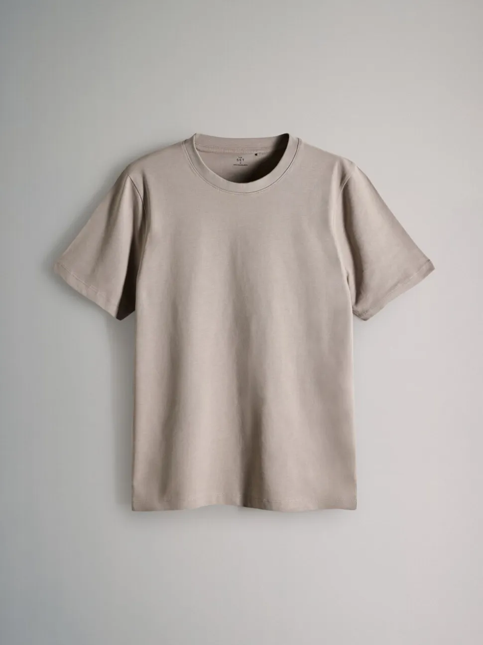The Set Slim Fit 4 Pack Short Sleeve Cotton T-Shirts Navy Blue/Brown/White