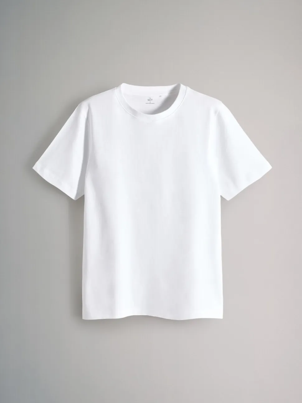 The Set Slim Fit 4 Pack Short Sleeve Cotton T-Shirts Navy Blue/Brown/White