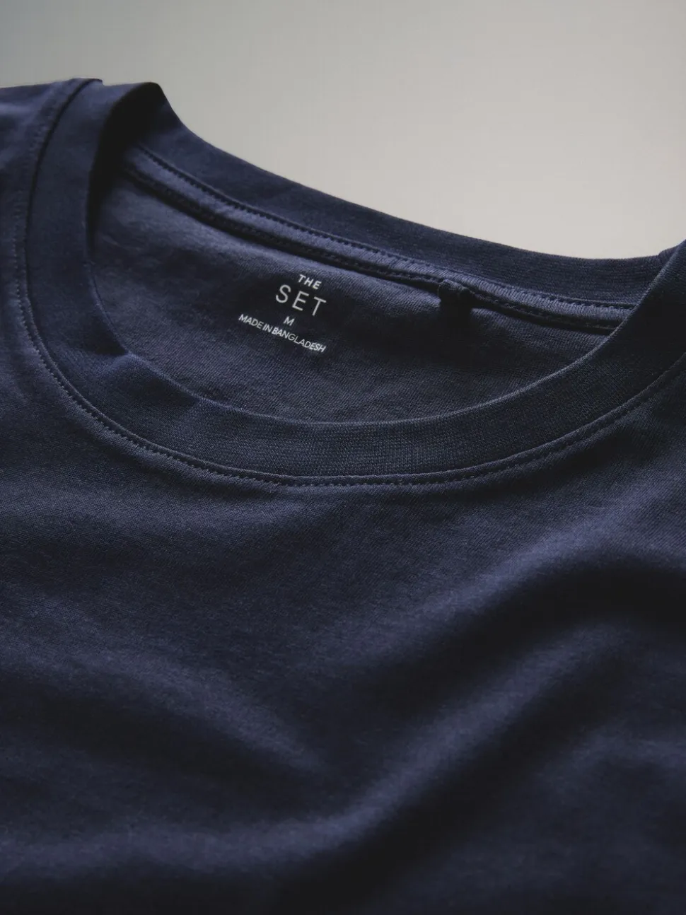 The Set Slim Fit 4 Pack Short Sleeve Cotton T-Shirts Navy Blue/Brown/White