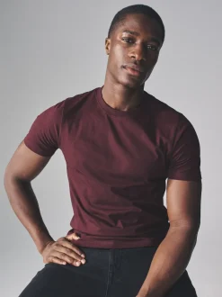 The Set Slim Fit 7 Pack Slim Fit Short Sleeve Cotton T-Shirts Black/Green/Red/White