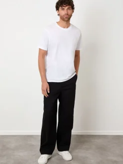 Threadbare Black Baggy Fit Chino Trousers