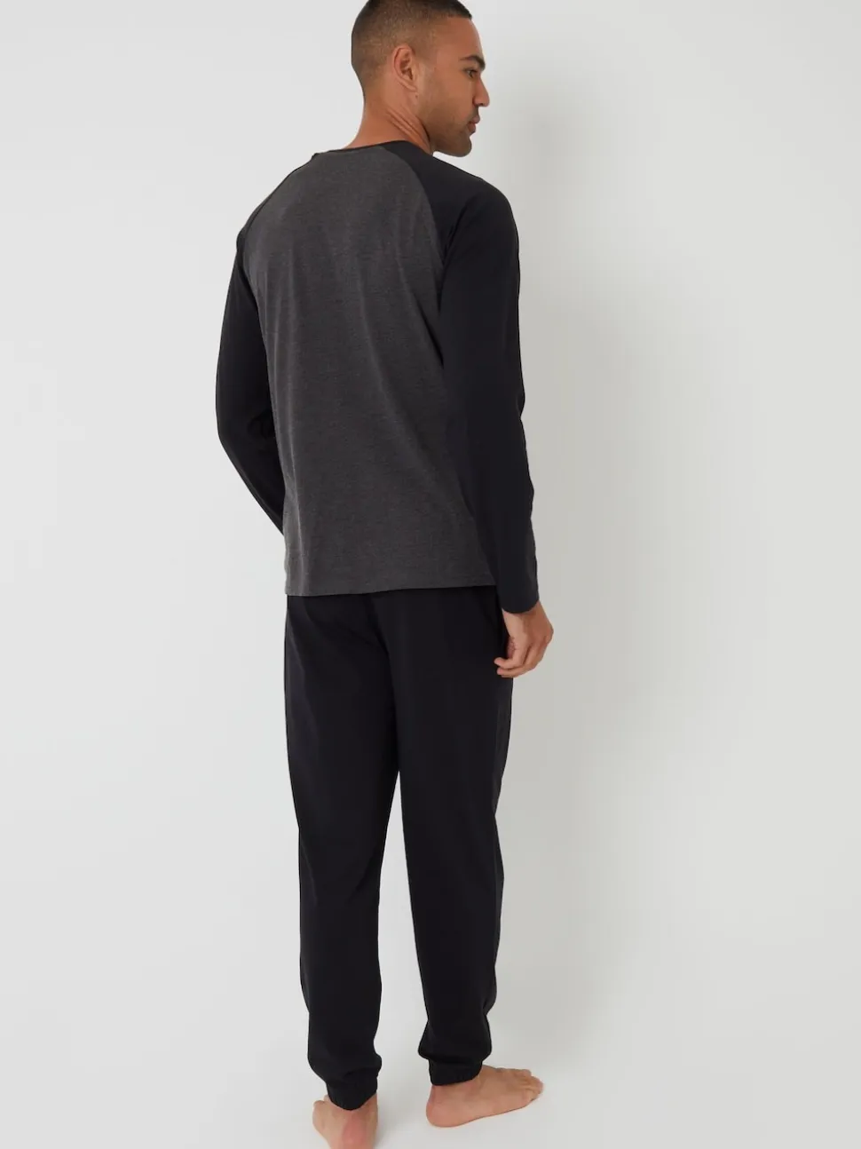 Threadbare Black Blend Long Sleeve Pyjamas Set