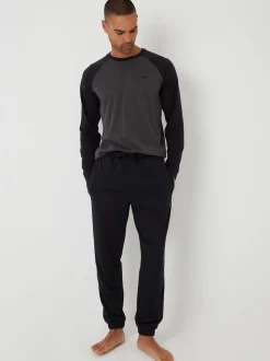 Threadbare Black Blend Long Sleeve Pyjamas Set
