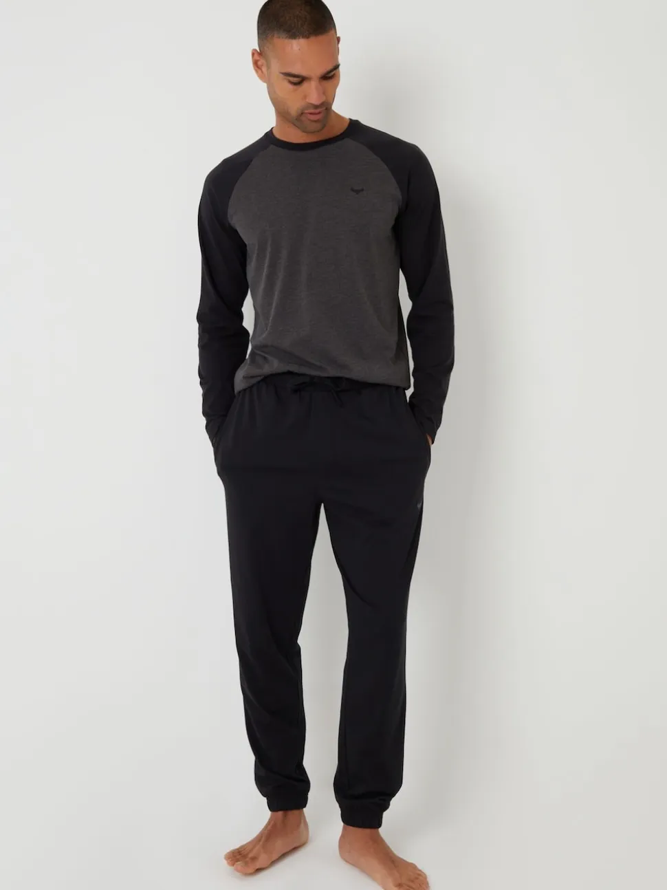 Threadbare Black Blend Long Sleeve Pyjamas Set